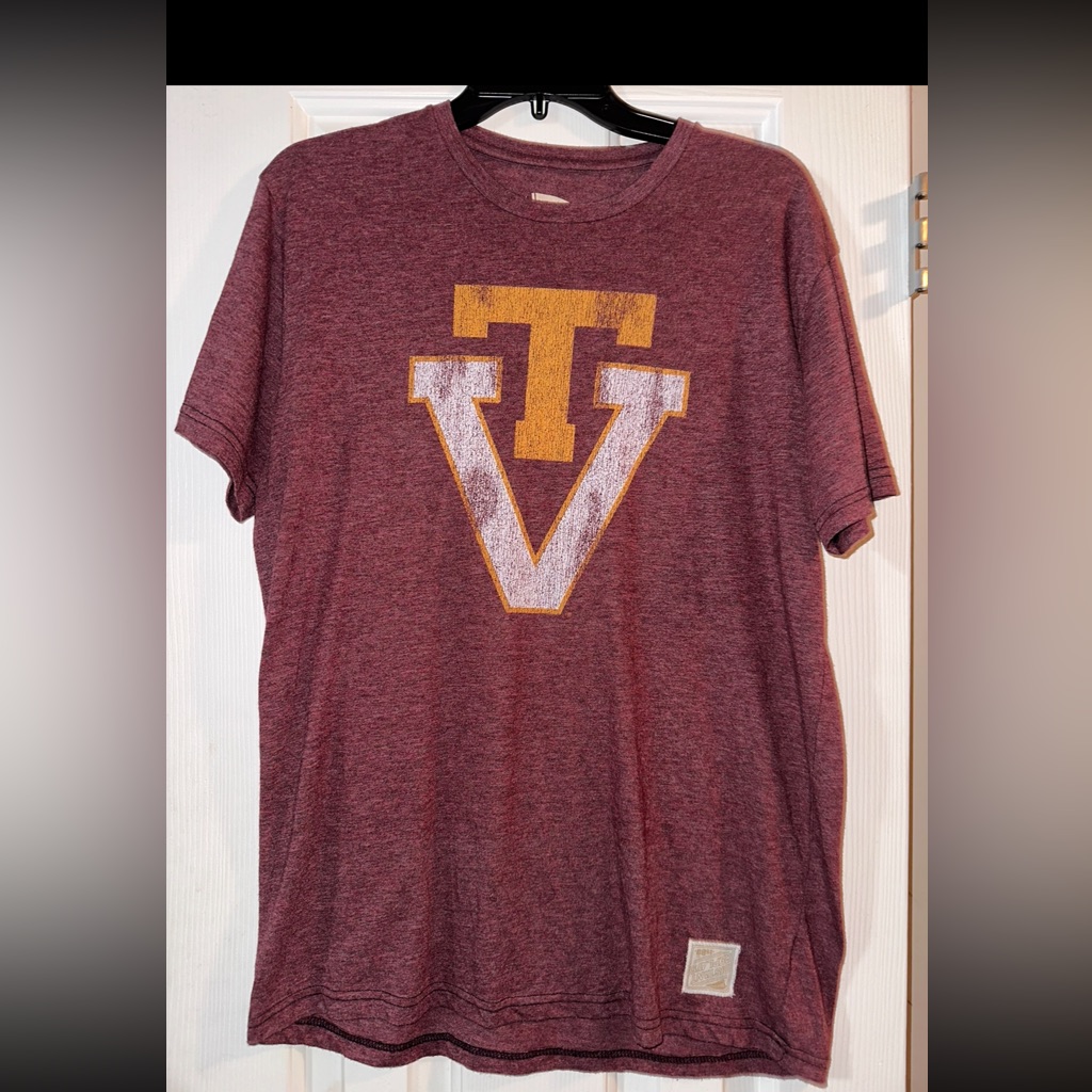 Retro Brand Short Sleeve Virginia Tec Logo College Size Large Womens Rare Htf
